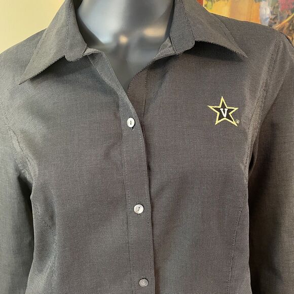 Cutter & Buck Vanderbilt Woman Button Up Black Shirt Size Large College Football - Picture 5 of 9